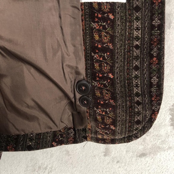 VTG Ken Meritt Rain Shedder Cotton Velvet Blazer Sz 13/14 34" Brown Academia 70s - Picture 14 of 15
